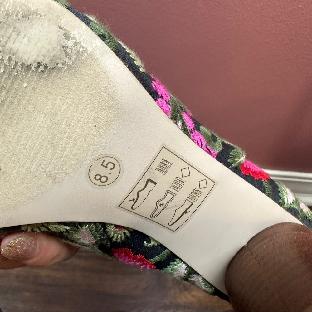 Sole Society Floral Embroidered Ankle Boots - Black and Pink - Picture 3 of 7